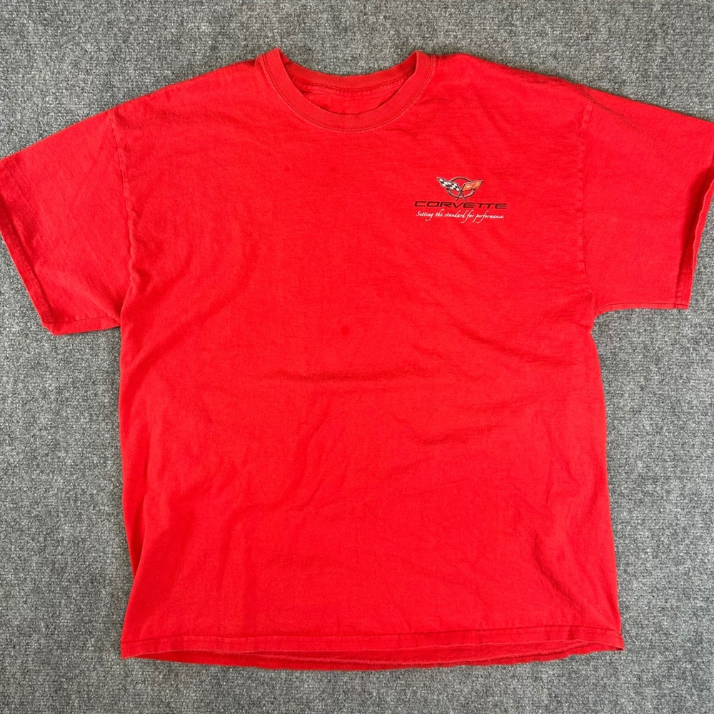 Corvette C5 Graphic T-Shirt Red Mens XL Setting the Standard for Performance